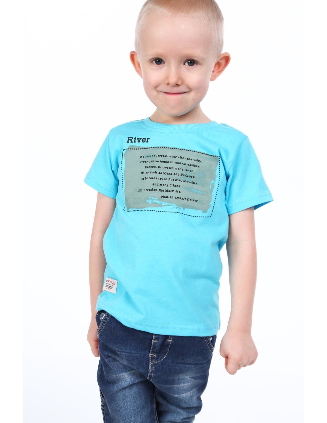 Blue boys\' t-shirt with print NDZ4484 - Online store - Boutique